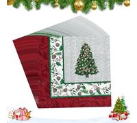 20 servilletas de Navidad, servilletas de invitados de Navidad, servilletas de papel con árbol de Navidad, mesa de pañuelos desechables, papel de seda de Navidad para cenas festivas, suministros de