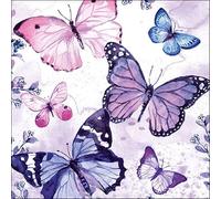20 servilletas de papel Ambiente con diseño de mariposas violetas, decoración de mesa también para fiestas o decoupage, 33 x 33 cm