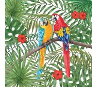 20 servilletas de papel Ambiente "loros", decoración de mesa, vintage, también para fiestas o decoupage, 33 x 33 cm