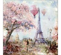 20 servilletas de papel Ambiente Paris Art para decoración de mesa también para fiestas o decoupage, 33 x 33 cm