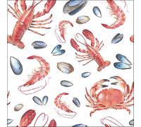 20 servilletas de papel con diseño de animales marítimos y conchas marítimas como decoración de mesa. Servilletas de papel con diseño. También para decoupage y decoupage, 33 x 33 cm