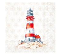 20 servilletas de papel con diseño de faro marítimo individuales, 33 x 33 cm