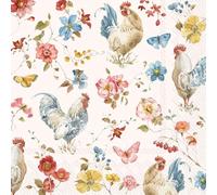 20 servilletas de papel con diseño de flores, jardín y naturaleza, diseño de gallo en flores vintage, servilletas de papel con diseño. También para decoupage y decoupage (33 x 33 cm)