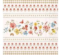 20 servilletas de papel con diseño de flores, jardín y naturaleza, flores vintage en borde, servilletas de papel con diseño. También para decoupage y decoupage (33 x 33 cm)