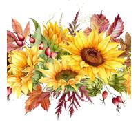 20 servilletas de papel con diseño de girasoles en hojas de otoño, para decoración de mesa, servilletas de papel con diseño. También para decoupage y decoupage (33 x 33 cm)