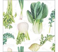 20 servilletas de papel con diseño de verduras frescas para decoración de mesa, también para decoupage y decoupage, 33 x 33 cm
