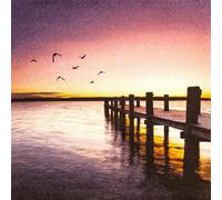 20 servilletas de papel con diseño marítimo al amanecer, 33 x 33 cm