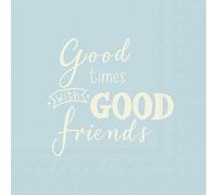 20 servilletas de papel con texto en alemán "Gute Zeit mit guten Freunde als Tischdeko. Papier-Servilletetten mit Motiv.auch für Decoupage und Serviettentechnik 33x33cm