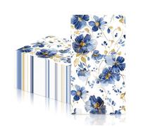 20 servilletas de papel de flores azules reales, servilletas de papel azul para fiesta, servilletas de cóctel, servilletas de cena, servilletas de papel de flores, vajilla para fiesta de cumpleaños