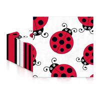 20 servilletas de papel de mariquita de siete puntos, servilletas desechables de cóctel con patrón de mariquita, 2 capas, 13 x 13 pulgadas, reciclables, toallas de papel de mano suaves para fiesta de