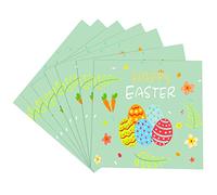 20 servilletas de papel de Pascua para fiestas infantiles, servilletas de papel de conejo de Pascua, decoración de vajilla de fiesta, servilletas de papel de fiesta verde, paquetes de servilletas de