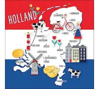 20 Servilletas de Papel Decoradas con Diseño de Ciudades y Países de Holanda, 33 x 33 cm