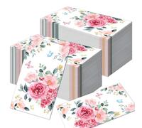 20 servilletas de papel rosa rosa, servilletas de flores rosas, servilletas de cóctel, servilletas de cena, servilletas de papel rosa suave para el día de San Valentín, boda, baby showers,