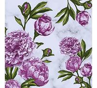 20 servilletas de peonías con hojas, flores, vintage, decoración de mesa, 33 x 33 cm