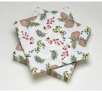 20 servilletas de pino de navidad de guata de 3 capas, 33 x 33 cm