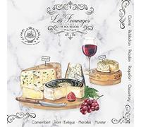 20 servilletas de queso para degustar, vino tinto, comida, cocina, decoración de mesa, decoupage, técnica de servilletas, 33 x 33 cm