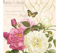 20 Servilletas de rosas de peonía, flores primaverales, 33 x 33 cm