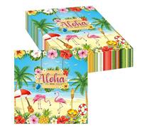 20 servilletas decorativas con diseño de flamenco, diseño de flores Aloha