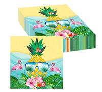 20 servilletas decorativas hawaianas de verano, 33 x 33 cm, servilletas hawaianas, frutas tropicales, flamencos, servilletas, fiesta de verano, piña, decoración de mesa, fiesta de verano
