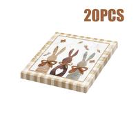 20 servilletas desechables de 2 capas para decoración de Pascua | Lindo diseño de conejito, de Pascua, decoración de mesa, 13*13 pulgadas, material de papel