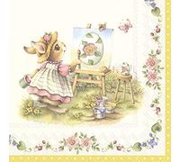 20 servilletas, diseño de conejo de Pascua, 33 x 33 cm