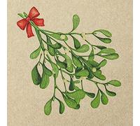 20 servilletas Eco Line sostenibles de papel 100% reciclado Gr?ner Muérdago, Navidad, invierno, naturaleza, decoración de mesa 33 x 33 cm
