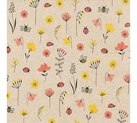 20 servilletas Eco Line sostenibles de papel reciclado 100% mariquitas y abejas | flores | animales | primavera | verano | decoración de mesa 33 x 33 cm