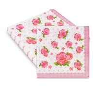 20 servilletas florales de papel, servilletas desechables para fiesta de té, servilletas de cóctel floral, servilletas rosas para mesa, comedor, barbacoa, picnic, suministros de fiesta