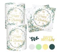 20 servilletas Happy Birthday + 12 portavelas decoración de mesa cumpleaños + 100 unidades confeti cumpleaños decoración verde cumpleaños decoración cumpleaños mujer hombre niña niño