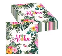 20 servilletas hawaianas decorativas de verano, 33 x 33 cm, servilletas Aloha para fiestas, servilletas hawaianas, para decoración de mesa, jardín, fiesta en la playa