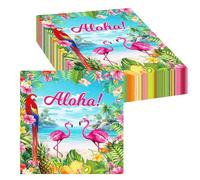20 servilletas hawaianas decorativas para fiestas de flamencos