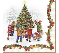 20 servilletas infantiles celebran Papá Noel, invierno, Navidad, decoración de mesa, decoupage, técnica de servilletas, 33 x 33 cm