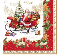 20 servilletas Nostálgicas de Papá Noel, invierno, Navidad, decoración de mesa, decoupage, técnica de servilletas, 33 x 33 cm