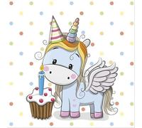 20 servilletas para fiesta de unicornio como decoración de mesa para niñas para cumpleaños infantiles, 33 x 33 cm