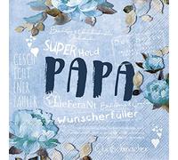 20 servilletas para papá con texto en alemán "Dad", texto en alemán "Dad", diseño de decoupage, 33 x 33 cm