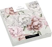 20 Servilletas peonías en gris | flores | rosa | blanco | decoración de mesa | decoupage | técnica de servilletas 33 x 33 cm