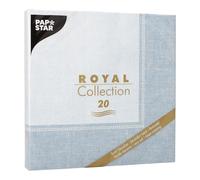 20 servilletas "Royal Collection" pliegue 1/4, 40 cm x 40 cm, azul ártico "Linum"