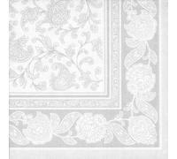 20 Servilletas "ROYAL Collection" Pliegue-1/4 40 cm x 40 cm blanco "Ornaments"