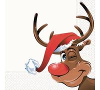 20 servilletas Rudolph/reno/invierno/Navidad 33 x 33 cm