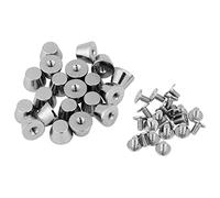 20 Sets 10mm x 7mm Remaches de remaches con cabeza plana, herramientas de costura duraderas para los zapatos del bolso del monedero del bolso de la correa de la decoracion(plata)