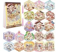 20 Sets De Pegatinas De Escena Con 1 Pinza, Pegatinas 3D, Pegatinas Stitch, Pegatinas Diy Adorables Para Adultos Y Niños