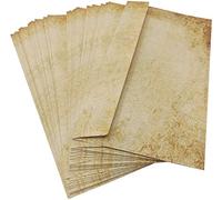 20 sobres de papel de diseño vintage antiguos DIN Lang para papel A4, ideales para invitaciones y letras vintage
