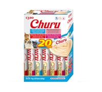 20 sobres x 14 g Churu Variedades de Atún con Marisco Snack Líquido para gatos