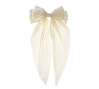 20 Solid Elegant Satin Bow Hairpin Women Girls Spring Hair Clips Headwear Ponytail Hairclips Barrettes Accessories(Beige)