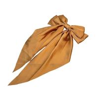 20 Solid Elegant Satin Bow Hairpin Women Girls Spring Hair Clips Headwear Ponytail Hairclips Barrettes Accessories(Orange)