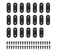 20 soportes de placa plana de acero inoxidable, resistentes rectos de esquina con 40 tornillos para muebles de madera para sillas, estanterías, ventanas, color negro