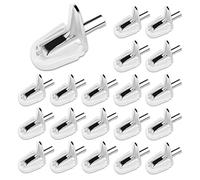 20 soportes para estantes de cristal, 3 mm, con tapa de plástico, soporte para estantes de madera y cristal, para armario, estantería