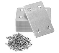 20 soportes rectos de metal de acero inoxidable con tornillos, soporte recto, placa de reparación de placa de reparación de madera, placa de reparación plana