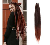 20 Strands Dreadlock Extensions 24 Inch Synthetic Hippie Single Ended Dreads Ginger 0.6 cm Width Loc Extensions Reggae Style Crochet Hair for Women (1B/350)