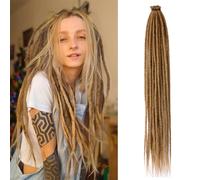 20 Strands Dreadlock Extensions 24 Inch Synthetic Hippie Single Ended Dreads Ginger 0.6 cm Width Loc Extensions Reggae Style Crochet Hair for Women (27)